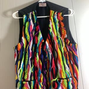 vintage 90’s COOGI AUSTRALIA CUGGI abstract colors 3D knit Biggie sweater vest M